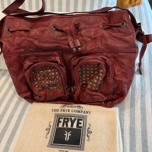 Frye Brooke Studded Drawstring Bucket Leather Bag